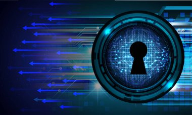 anahtar delikli arkaplan, dijital güvenlik kavramı