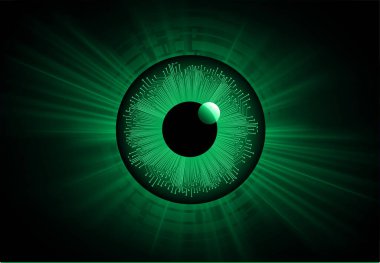 Göz devreli siber güvenlik kavramı, soyut yüksek hızlı dijital internet bağlantısı tasarımı