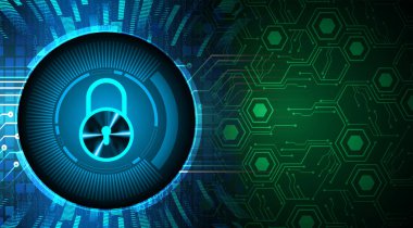 Dolabı olan arka plan, dijital güvenlik kavramı