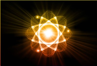 Parlak çizgiler ve noktalarla soyut fraktal arkaplan