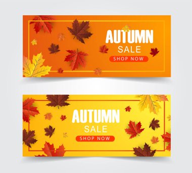 autumn background with leaves and text