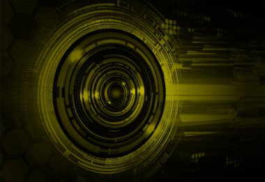 Göz devreli siber güvenlik kavramı, soyut yüksek hızlı dijital internet bağlantısı tasarımı
