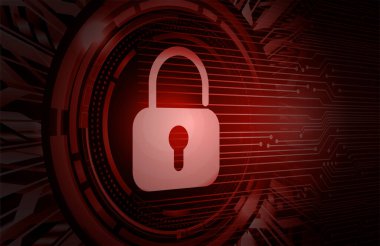 Dolabı olan arka plan, dijital güvenlik kavramı