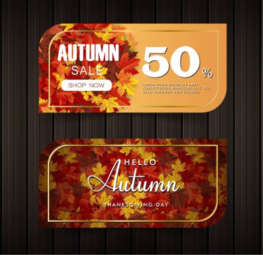Sonbahar indirimi arka plan, mevsimlik sonbahar afişi