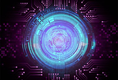 Göz devreli siber güvenlik kavramı, soyut yüksek hızlı dijital internet bağlantısı tasarımı