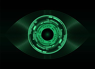 Göz devreli siber güvenlik kavramı, soyut yüksek hızlı dijital internet bağlantısı tasarımı