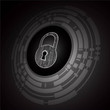 Dolabı olan arka plan, dijital güvenlik kavramı