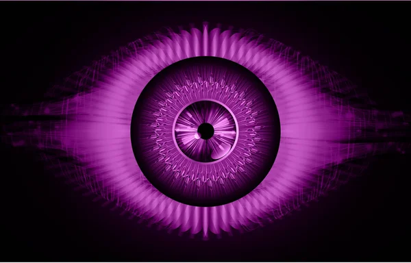 Concepto Seguridad Cibernética Fondo Con Circuitos Oculares Diseño Abstracto Conexión — Vector de stock