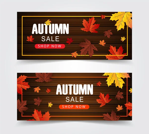 Herbst Verkauf Hintergrund Saisonale Herbst Banner — Stockvektor