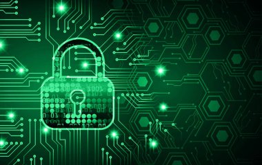 Dolabı olan arka plan, dijital güvenlik kavramı