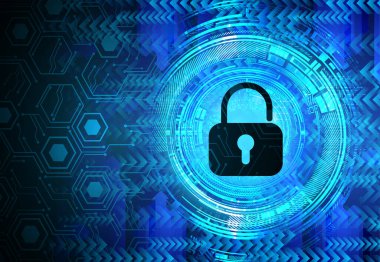 Dolabı olan arka plan, dijital güvenlik kavramı