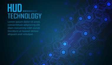 Geometrik şekilleri ve çizgileri olan soyut geleceksel arkaplan, hud teknolojisi kavramı