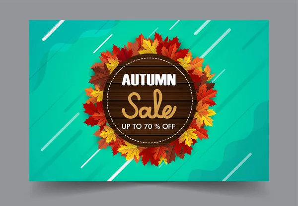 Autumn Sale Background Seasonal Fall Banner — Stock Vector