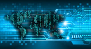 Kod arkaplanlı dünya haritası