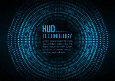 Geometrik şekilleri ve çizgileri olan soyut geleceksel arkaplan, hud teknolojisi kavramı