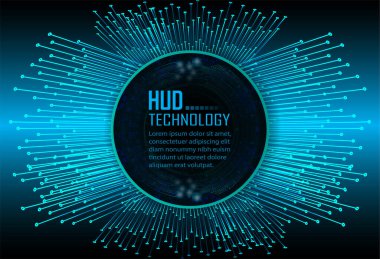 Geometrik şekilleri ve çizgileri olan soyut geleceksel arkaplan, hud teknolojisi kavramı