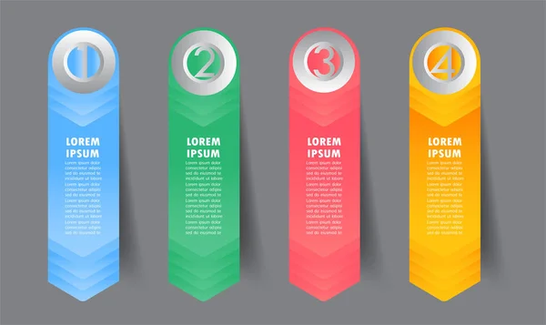 Templat Kotak Teks Modern Banner Infographics - Stok Vektor