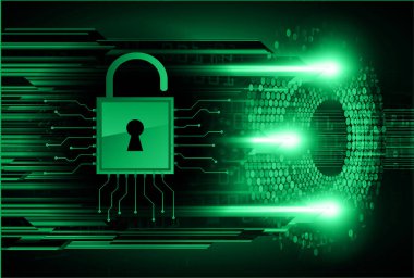 Dolabı olan arkaplan çizimi, dijital güvenlik kavramı