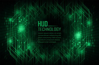 Geometrik şekilleri ve çizgileri olan soyut geleceksel arkaplan, hud teknolojisi kavramı