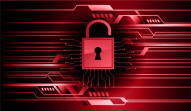 Dolabı olan arkaplan çizimi, dijital güvenlik kavramı