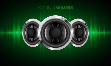 Koyu soyut arkaplan üzerindeki hoparlörler