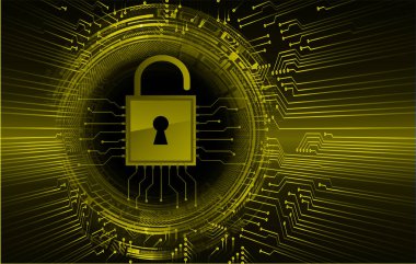 Dolabı olan arkaplan çizimi, dijital güvenlik kavramı