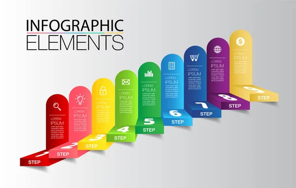 Modèle Boîte Texte Moderne Infographie Bannière — Image vectorielle