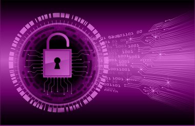 Dolabı olan arkaplan çizimi, dijital güvenlik kavramı