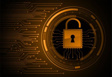 Dolabı olan arkaplan çizimi, dijital güvenlik kavramı