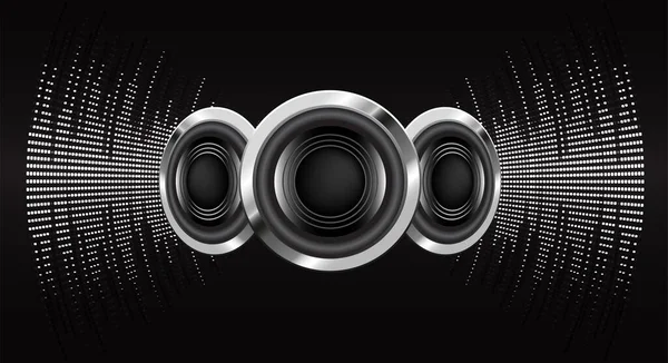 Koyu soyut arkaplan üzerindeki hoparlörler