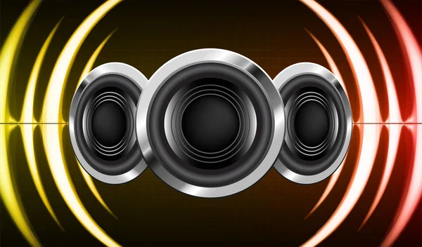 Koyu soyut arkaplan üzerindeki hoparlörler