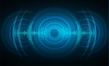 Koyu soyut arkaplan üzerindeki hoparlörler