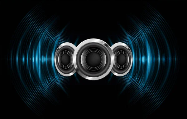 Altavoces Sobre Fondo Abstracto Oscuro — Vector de stock