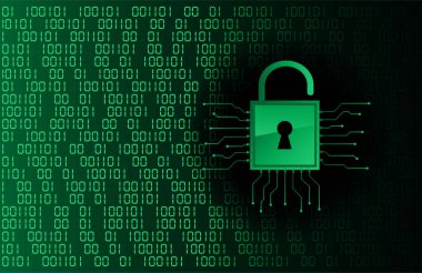 Dolabı olan arkaplan çizimi, dijital güvenlik kavramı