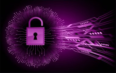 Dolabı olan arkaplan çizimi, dijital güvenlik kavramı