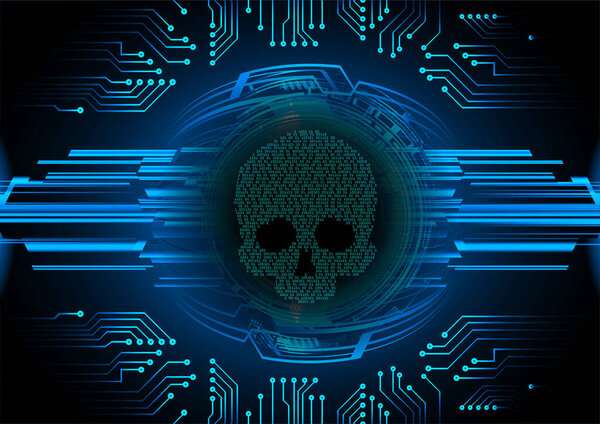 череп на футуристическом тёмном фоне