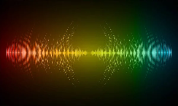 Abstrakt Futuristisk Bakgrund Med Ljudvågor — Stock vektor