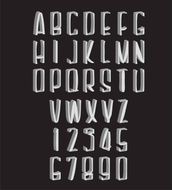 İngilizce karakter ABC 3D numarası