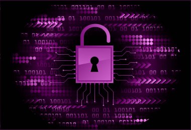 Sayısal arkaplan ve siber güvenlik konusunda kapatılmış asma kilit