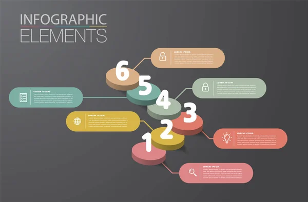Renforcement Concept Réussite Commerciale Vecteur Infographique Escalier — Image vectorielle