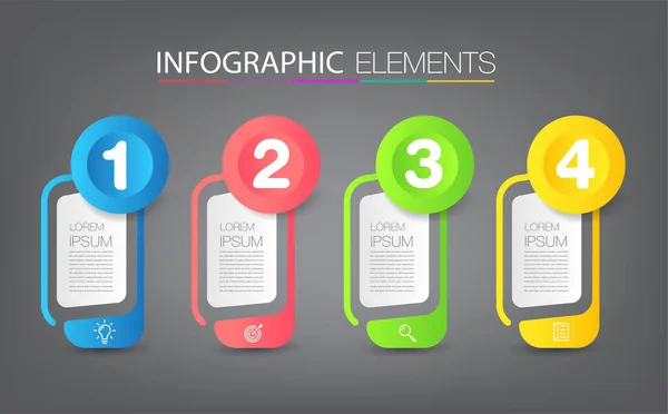 Moderne Textbox Vorlage Infografik Banner Zeitachse — Stockvektor