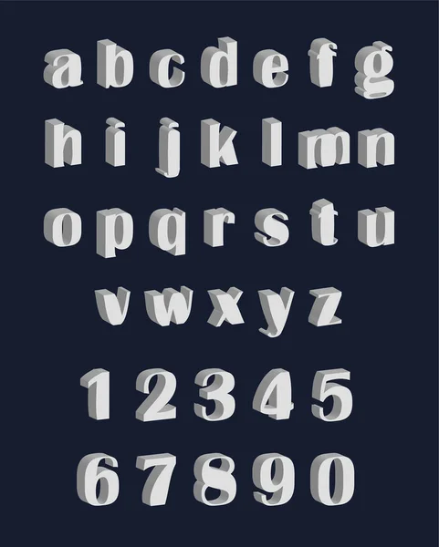Caractère Anglais Abc Numéro — Image vectorielle