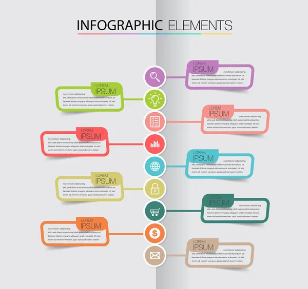 Modèle Boîte Texte Moderne Bannière Infographie Timeline — Image vectorielle