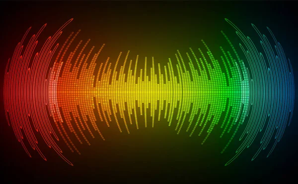 Ondes Sonores Oscillant Lumière Sombre — Image vectorielle