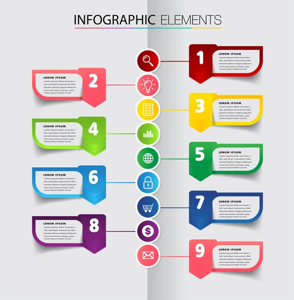 Modèle Boîte Texte Moderne Bannière Infographie Timeline — Image vectorielle