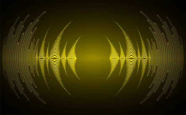 Ondas Sonoras Oscilantes Luz Oscura — Vector de stock