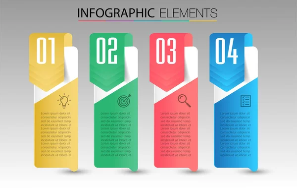 Moderne Textbox Vorlage Infografik Banner Zeitachse — Stockvektor