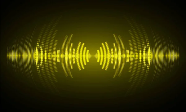 Sound Waves Oscillating Dark Light — Stock Vector