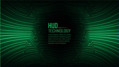 Geometrik şekilleri ve çizgileri olan soyut geleceksel arkaplan, hud teknolojisi kavramı