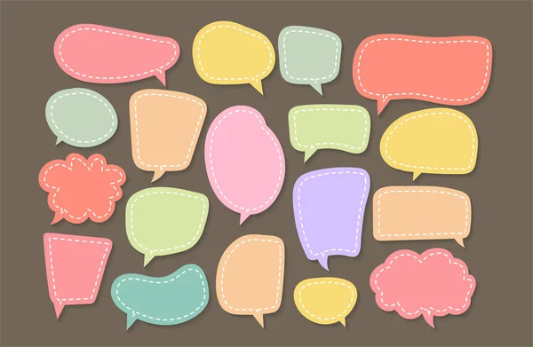 Set Different Paper Stickers Form Speech Bubbles — Stock Vector